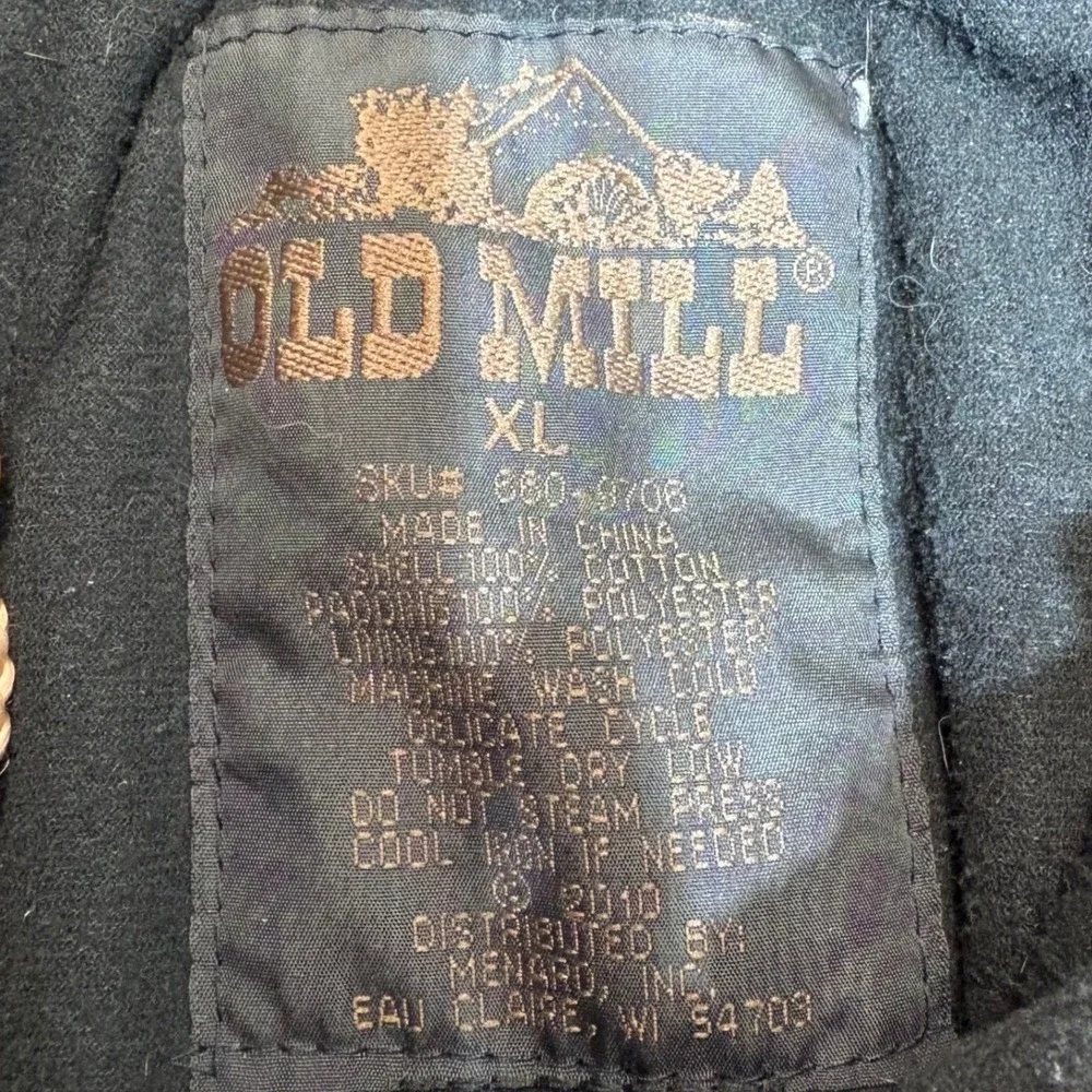 Old Mill Work Jacket Mens XL Brown Cotton Canvas Hooded Insulated Full Zip Heavy
